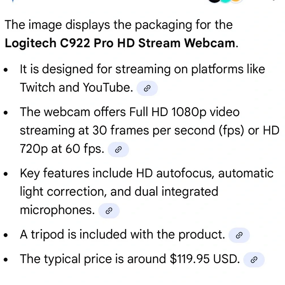 Logitech HD 1080p Stream Webcam - Black